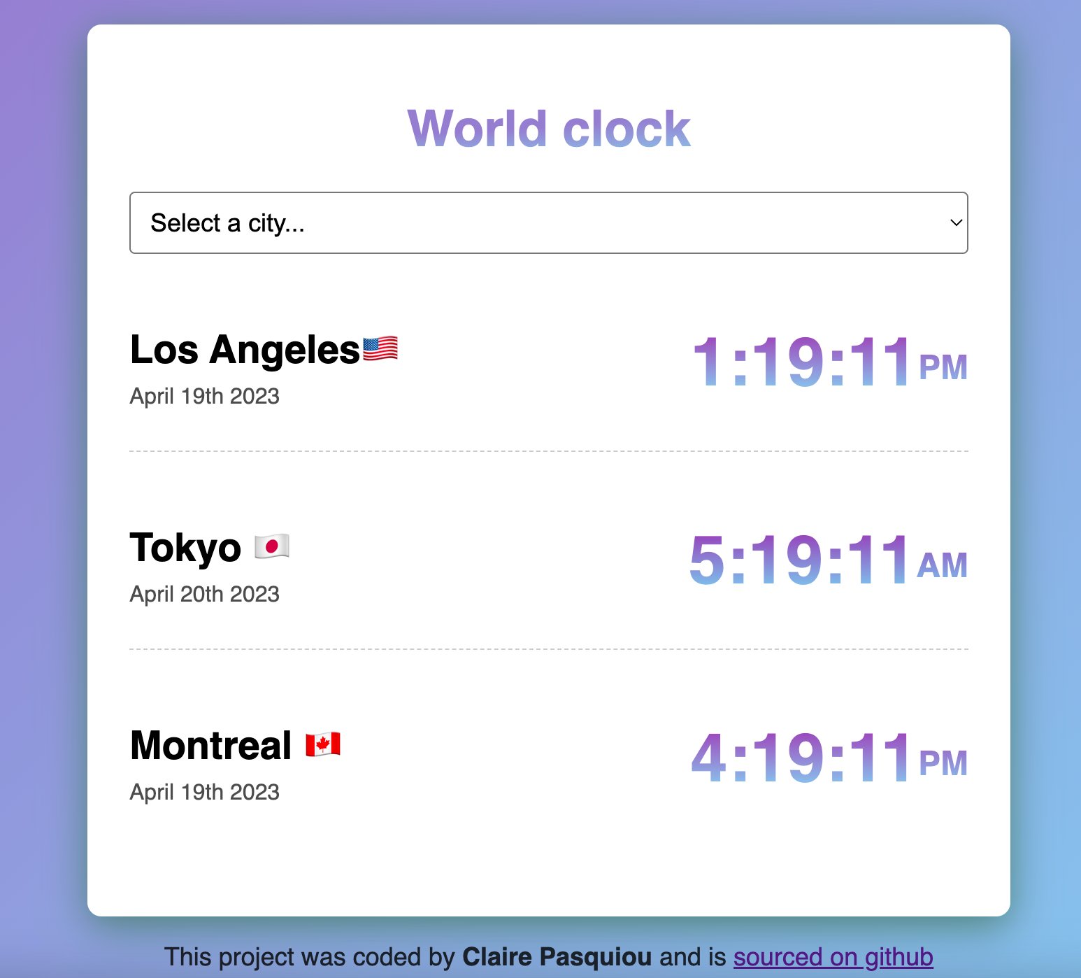 world clock project